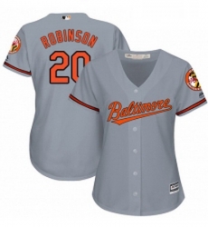 Womens Majestic Baltimore Orioles 20 Frank Robinson Replica Grey Road Cool Base MLB Jersey Womens Majestic Baltimore Orioles 20 Frank Robinson Replica Grey Road Cool Base MLB Jersey