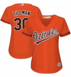 Womens Majestic Baltimore Orioles 30 Chris Tillman Authentic Orange Alternate Cool Base MLB Jersey