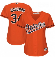 Womens Majestic Baltimore Orioles 34 Kevin Gausman Authentic Orange Alternate Cool Base MLB Jersey Womens Majestic Baltimore Orioles 34 Kevin Gausman Authentic Orange Alternate Cool Base MLB Jersey
