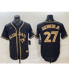 MLB Blue Jays 27 Vladimir Guerrero Jr Black Gold Nike Cool Base Men Jersey MLB Blue Jays 27 Vladimir Guerrero Jr Black Gold Nike Cool Base Men Jersey