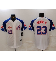 MLB Braves 23 Harris II White City Connect Cool Base Men Jersey 1 MLB Braves 23 Harris II White City Connect Cool Base Men Jersey 1