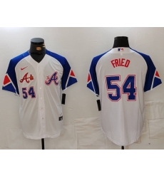 MLB Braves 54 Max Fried White City Connect Nike Cool Base Men Jersey 5 MLB Braves 54 Max Fried White City Connect Nike Cool Base Men Jersey 5