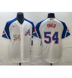 MLB Braves 54 Max Fried White City Connect Nike Cool Base Men Jersey MLB Braves 54 Max Fried White City Connect Nike Cool Base Men Jersey