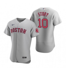 Men Boston Red Sox 10 Trevor Story Grey Flex Base Stitched Baseball jersey Men Boston Red Sox 10 Trevor Story Grey Flex Base Stitched Baseball jersey