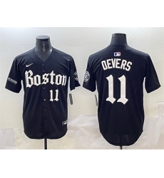 Men Boston Red Sox 11 Rafael Devers Black Gothic Vapor Limited Stitched Baseball Jersey