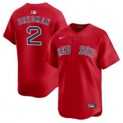Men Boston Red Sox 2 Alex Bregman Red 2024 Alternate Limited Stitched Baseball Jersey