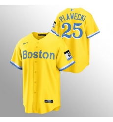 Men Boston Red Sox 25 Kevin Plawecki Men Nike 2021 City Connect Gold Fans Version MLB Jersey Men Boston Red Sox 25 Kevin Plawecki Men Nike 2021 City Connect Gold Fans Version MLB Jersey