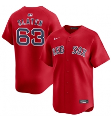 Men Boston Red Sox 63 Justin Slaten Red 2025 Alternate Limited Stitched Baseball Jersey