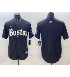 Men Boston Red Sox Blank Black Gothic Vapor Limited Stitched Baseball Jersey