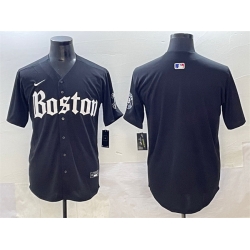 Men Boston Red Sox Blank Black Gothic Vapor Limited Stitched Baseball Jersey