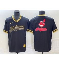 Men Cleveland Guardians Black Team Big Logo Cool Base Stitched Jersey Men Cleveland Guardians Black Team Big Logo Cool Base Stitched Jersey