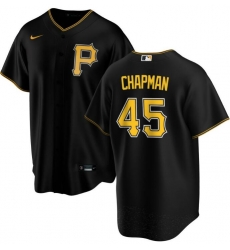 Men Pittsburgh Pirate Aroldis Chapman #45 Black Stitched Flex Base Stitched MLB jersey Men Pittsburgh Pirate Aroldis Chapman #45 Black Stitched Flex Base Stitched MLB jersey