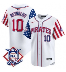 Men Pittsburgh Pirates 10 Bryan Reynolds White 2024 Fourth of July Vapor Limited Stitched Baseball Jersey Men Pittsburgh Pirates 10 Bryan Reynolds White 2024 Fourth of July Vapor Limited Stitched Baseball Jersey