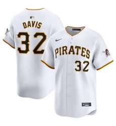 Men Pittsburgh Pirates 32 Henry Davis White Home Limited Stitched Baseball Jersey Men Pittsburgh Pirates 32 Henry Davis White Home Limited Stitched Baseball Jersey