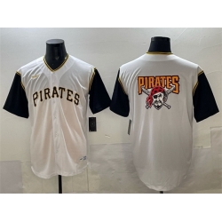Men Pittsburgh Pirates Team Big Logo White Cool Base Stitched Jersey