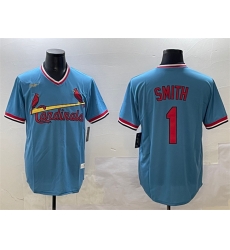 Men St Louis Cardinals 1 Ozzie Smith Blue Stitched Baseball Jersey Men St Louis Cardinals 1 Ozzie Smith Blue Stitched Baseball Jersey