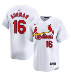 Men St Louis Cardinals 16 Nolan Gorman White 2024 Home Limited Stitched Baseball Jersey Men St Louis Cardinals 16 Nolan Gorman White 2024 Home Limited Stitched Baseball Jersey