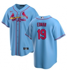 Men St Louis Cardinals 19 Tommy Edman Blue Cool Base Stitched Jersey Men St Louis Cardinals 19 Tommy Edman Blue Cool Base Stitched Jersey