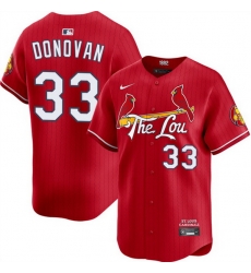 Men St Louis Cardinals 33 Brendan Donovan Red 2024 City Connect Limited Stitched Baseball Jersey Men St Louis Cardinals 33 Brendan Donovan Red 2024 City Connect Limited Stitched Baseball Jersey