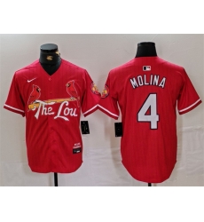 Men St Louis Cardinals 4 Yadier Molina Red 2024 City Connect Stitched Baseball Jersey Men St Louis Cardinals 4 Yadier Molina Red 2024 City Connect Stitched Baseball Jersey