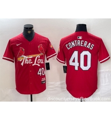 Men St  Louis Cardinals 40 Willson Contreras Red 2024 City Connect Stitched Baseball Jersey
