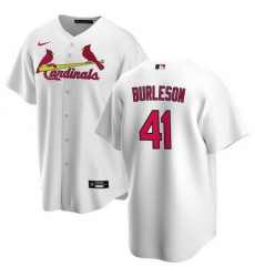 Men St Louis Cardinals 41 Alec Burleson White Cool Base Stitched Jersey Men St Louis Cardinals 41 Alec Burleson White Cool Base Stitched Jersey