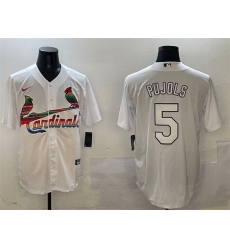 Men St Louis Cardinals 5 Albert Pujols White Cool Base Stitched Baseball Jersey Men St Louis Cardinals 5 Albert Pujols White Cool Base Stitched Baseball Jersey