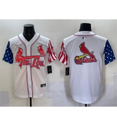 Men St Louis Cardinals Team Big Logo White Independence Day Vapor Premier Limited Stitched Baseball Jersey 1