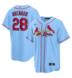 Men St.Louis Cardinals 28 Nolan Arenado Light Blue Nike Cool Base Jersey Men St.Louis Cardinals 28 Nolan Arenado Light Blue Nike Cool Base Jersey