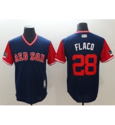 Men's Boston Red Sox #28 J.D. Martinez Flaco Navy Players Weekend Team Jersey Men's Boston Red Sox #28 J.D. Martinez Flaco Navy Players Weekend Team Jersey