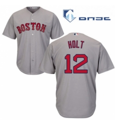Mens Majestic Boston Red Sox 12 Brock Holt Replica Grey Road Cool Base MLB Jersey Mens Majestic Boston Red Sox 12 Brock Holt Replica Grey Road Cool Base MLB Jersey