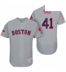 Mens Majestic Boston Red Sox 41 Chris Sale Grey Stars amp Stripes Authentic Collection Flex Base MLB Jersey Mens Majestic Boston Red Sox 41 Chris Sale Grey Stars amp Stripes Authentic Collection Flex Base MLB Jersey
