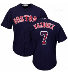 Mens Majestic Boston Red Sox 7 Christian Vazquez Authentic Navy Blue Team Logo Fashion Cool Base MLB Jersey Mens Majestic Boston Red Sox 7 Christian Vazquez Authentic Navy Blue Team Logo Fashion Cool Base MLB Jersey