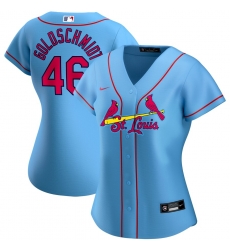 St Louis St.Louis Cardinals 46 Paul Goldschmidt Nike Women Alternate 2020 MLB Player Jersey Light Blue St Louis St.Louis Cardinals 46 Paul Goldschmidt Nike Women Alternate 2020 MLB Player Jersey Light Blue