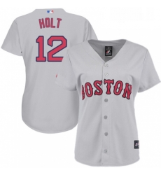 Womens Majestic Boston Red Sox 12 Brock Holt Replica Grey Road MLB Jersey Womens Majestic Boston Red Sox 12 Brock Holt Replica Grey Road MLB Jersey