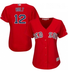 Womens Majestic Boston Red Sox 12 Brock Holt Replica Red Alternate Home MLB Jersey Womens Majestic Boston Red Sox 12 Brock Holt Replica Red Alternate Home MLB Jersey