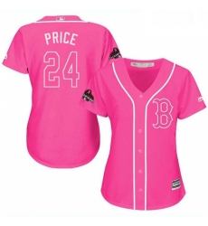 Womens Majestic Boston Red Sox 24 David Price Authentic Pink Fashion 2018 World Series Champions MLB Jersey Womens Majestic Boston Red Sox 24 David Price Authentic Pink Fashion 2018 World Series Champions MLB Jersey
