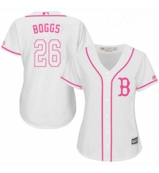 Womens Majestic Boston Red Sox 26 Wade Boggs Replica White Fashion MLB Jersey Womens Majestic Boston Red Sox 26 Wade Boggs Replica White Fashion MLB Jersey