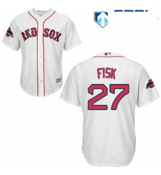 Womens Majestic Boston Red Sox 27 Carlton Fisk Authentic White Home 2018 World Series Champions MLB Jersey Womens Majestic Boston Red Sox 27 Carlton Fisk Authentic White Home 2018 World Series Champions MLB Jersey