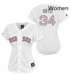 Womens Majestic Boston Red Sox 34 David Ortiz Replica WhitePink No MLB Jersey Womens Majestic Boston Red Sox 34 David Ortiz Replica WhitePink No MLB Jersey