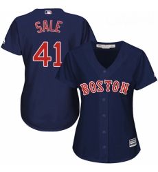 Womens Majestic Boston Red Sox 41 Chris Sale Replica Navy Blue Alternate Road MLB Jersey Womens Majestic Boston Red Sox 41 Chris Sale Replica Navy Blue Alternate Road MLB Jersey