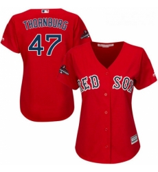 Womens Majestic Boston Red Sox 47 Tyler Thornburg Authentic Red Alternate Home 2018 World Series Champions MLB Jersey Womens Majestic Boston Red Sox 47 Tyler Thornburg Authentic Red Alternate Home 2018 World Series Champions MLB Jersey