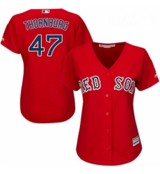 Womens Majestic Boston Red Sox 47 Tyler Thornburg Replica Red Alternate Home MLB Jersey Womens Majestic Boston Red Sox 47 Tyler Thornburg Replica Red Alternate Home MLB Jersey