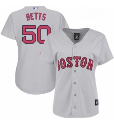 Womens Majestic Boston Red Sox 50 Mookie Betts Replica Grey Road MLB Jersey Womens Majestic Boston Red Sox 50 Mookie Betts Replica Grey Road MLB Jersey