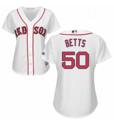 Womens Majestic Boston Red Sox 50 Mookie Betts Replica White Home MLB Jersey Womens Majestic Boston Red Sox 50 Mookie Betts Replica White Home MLB Jersey