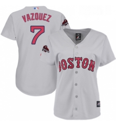 Womens Majestic Boston Red Sox 7 Christian Vazquez Authentic Grey Road 2018 World Series Champions MLB Jersey Womens Majestic Boston Red Sox 7 Christian Vazquez Authentic Grey Road 2018 World Series Champions MLB Jersey