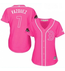 Womens Majestic Boston Red Sox 7 Christian Vazquez Authentic Pink Fashion 2018 World Series Champions MLB Jersey Womens Majestic Boston Red Sox 7 Christian Vazquez Authentic Pink Fashion 2018 World Series Champions MLB Jersey