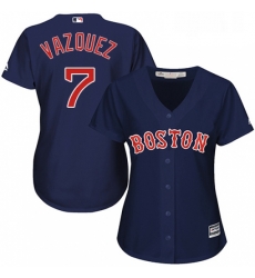Womens Majestic Boston Red Sox 7 Christian Vazquez Replica Navy Blue Alternate Road MLB Jersey Womens Majestic Boston Red Sox 7 Christian Vazquez Replica Navy Blue Alternate Road MLB Jersey