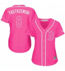 Womens Majestic Boston Red Sox 8 Carl Yastrzemski Authentic Pink Fashion MLB Jersey Womens Majestic Boston Red Sox 8 Carl Yastrzemski Authentic Pink Fashion MLB Jersey