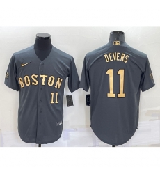 Youth Boston Red Sox 11 Rafael Devers 2022 All Star Charcoal Cool Base Stitched Jersey Youth Boston Red Sox 11 Rafael Devers 2022 All Star Charcoal Cool Base Stitched Jersey